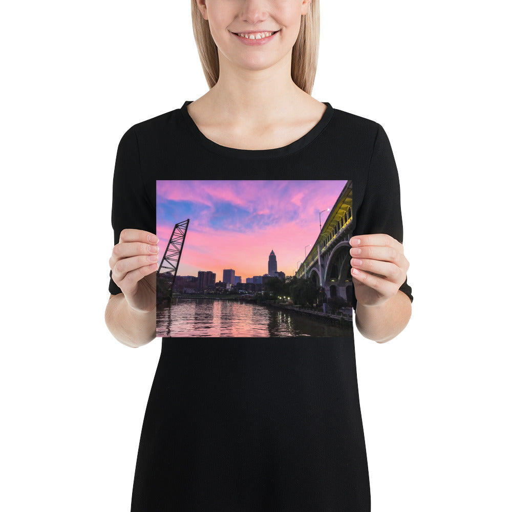 Photo Cleveland The Flats Downtown Print Sunrise Poster