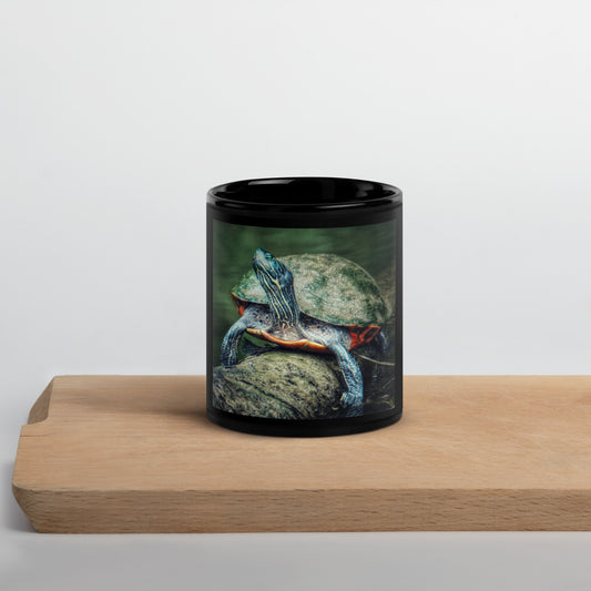 Turtle Glossy Black Mug