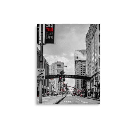 Black and White Playhouse Square Print