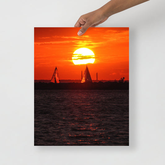 Cleveland Ohio Lake Erie Sunset Print