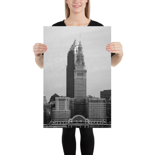 Cleveland Skyline Photo 20x30 Black and White (Ohio) Gift