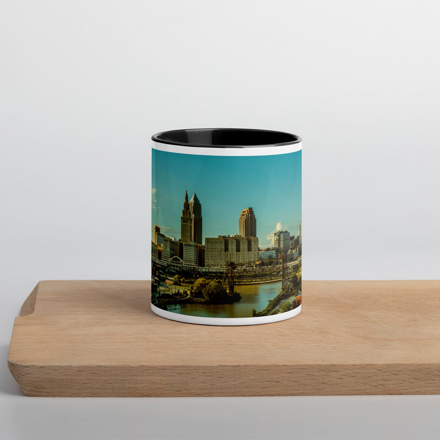 Cleveland Skyline Mug with Color Inside
