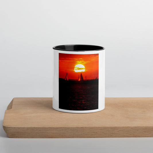 Deep Orange Lake Erie Sunset Mug (with Color Inside)