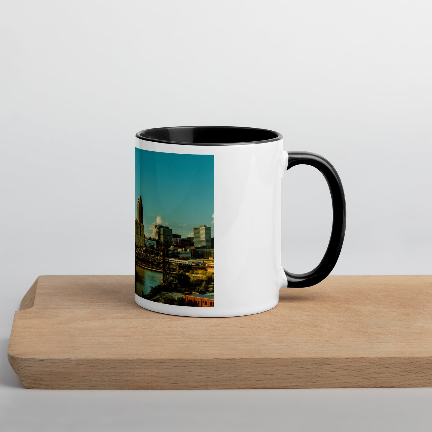 Cleveland Skyline Mug with Color Inside