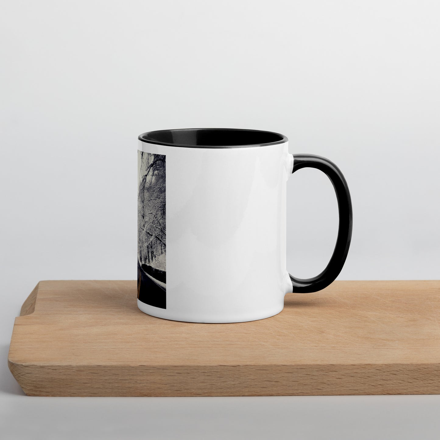 Winter Forest Road Mug (with Color Inside)