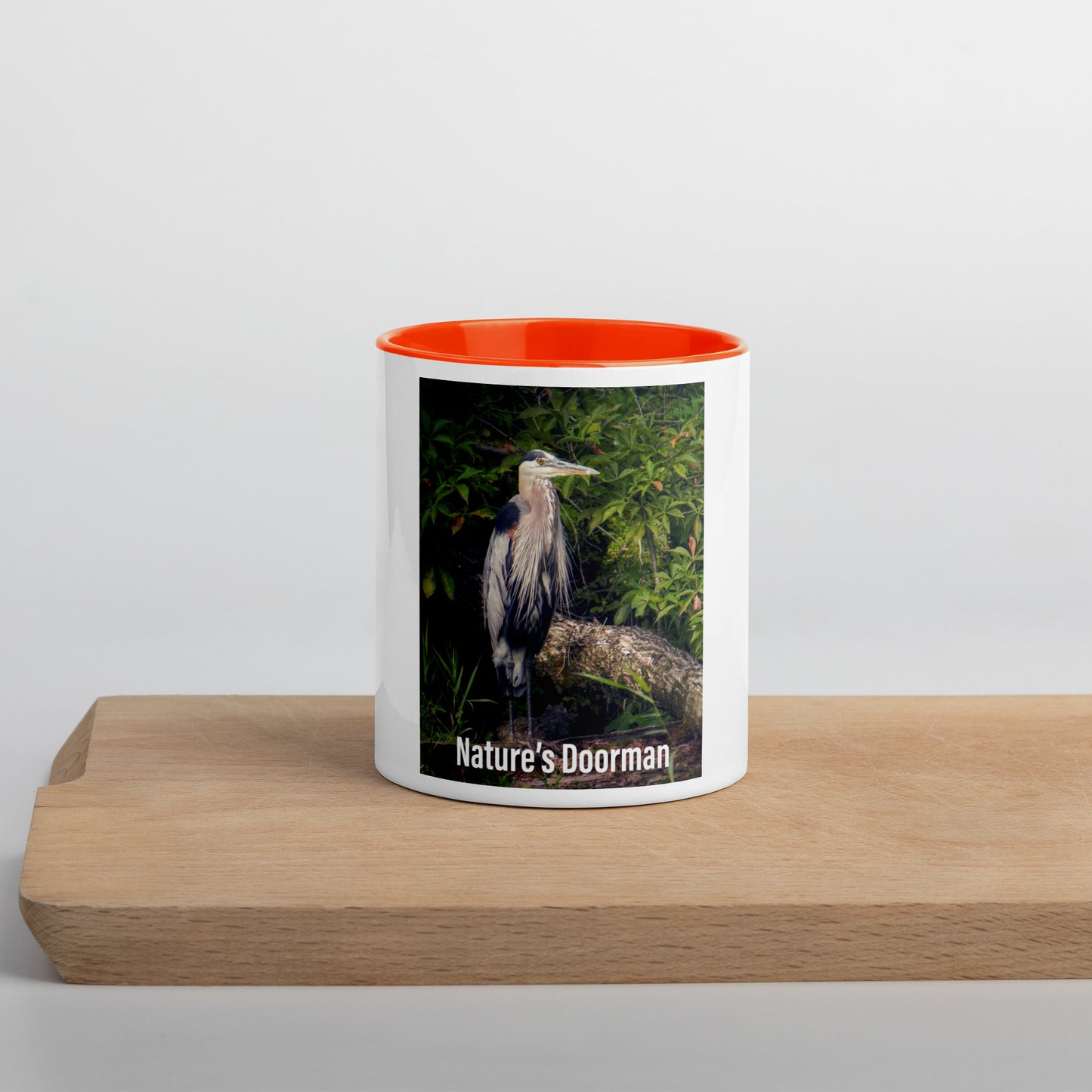 Funny Blue Heron Mug (with Color Inside)